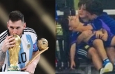 Messi cùng Argentina vô địch World Cup, dân mạng bật cười vì cậu con trai anti-bố 'xỉu ngang' trên khán đài