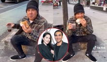 Vi vu ở Mỹ, MC Quyền Linh vẫn giữ thói quen khắc khổ khi ngồi bệt ven đường ăn bánh mì