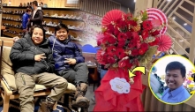 Như chưa hề có cuộc chia ly: Vương Phạm đến tặng hoa mừng Khoa Pug khai trương nhà hàng