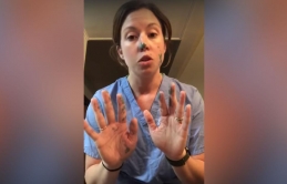 This nurse demonstrates just how fast germs spread even if you're wearing gloves