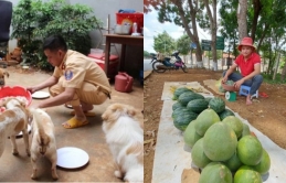 Thương đàn chó mèo giải cứu từ lò mổ, thượng úy CSGT không quản nhọc đi bốc vác, phụ hồ kiếm tiền chăm đàn con