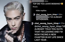 Fan chạnh lòng khi T.O.P xác nhận rời BigBang kèm hành động quá đỗi vô tình
