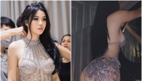 Hoa hậu ăn chơi nhất Sài thành khoe hình xăm lớn ở vị trí gây “đỏ mặt”: Tay đeo nhẫn 7 tỷ, chỉ xăm cho vui