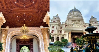 ‘Cung điện dát vàng’ của đại gia Ninh Bình: Rộng tới 28.000m2, dùng cả vạn khối gỗ quý làm nội thất